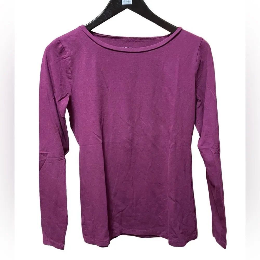 🌟 Ann Taylor Burgundy Long Sleeve Blouse